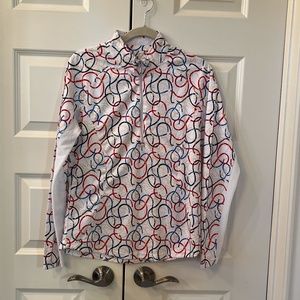 PEBBLE BEACH MOCK NECK PULLOVER   SIZE MED
